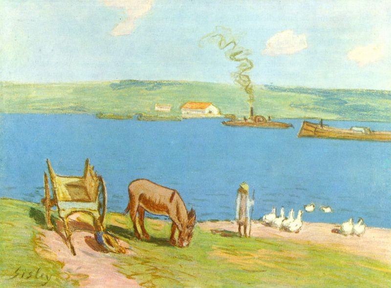 Alfred Sisley Flussufer Germany oil painting art